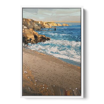 La Jolla Golden Coast Front - White Canvas Wall Art