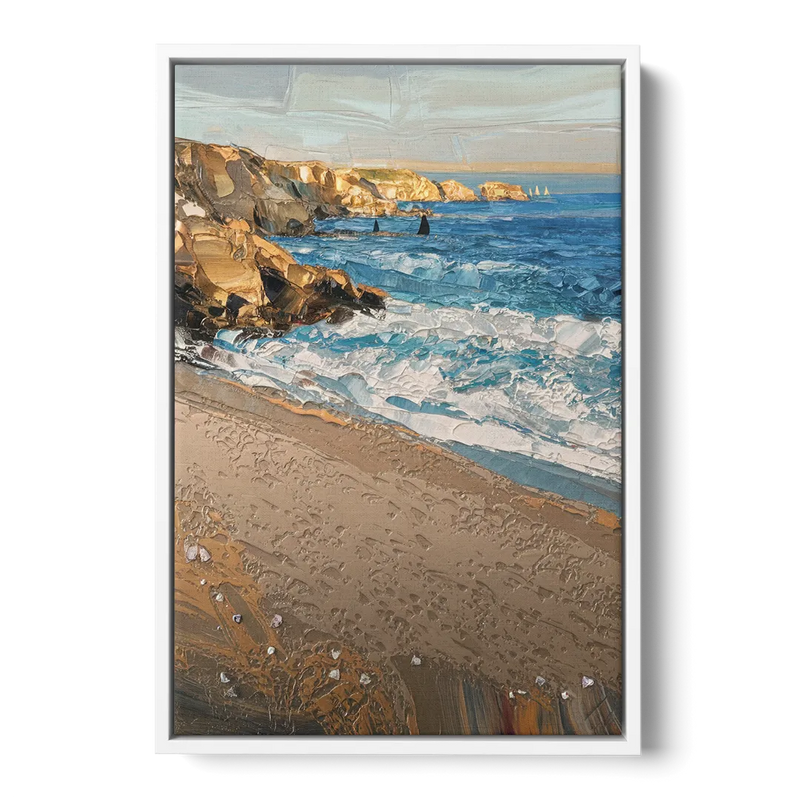 La Jolla Golden Coast Front - White Canvas Wall Art
