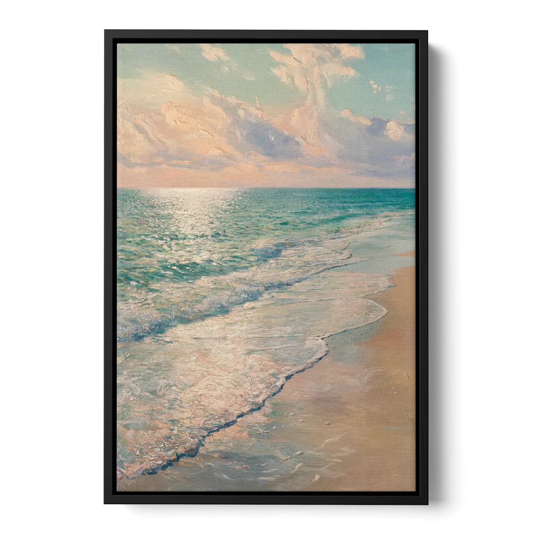 La Jolla Ocean Breeze Front - Black Canvas Wall Art