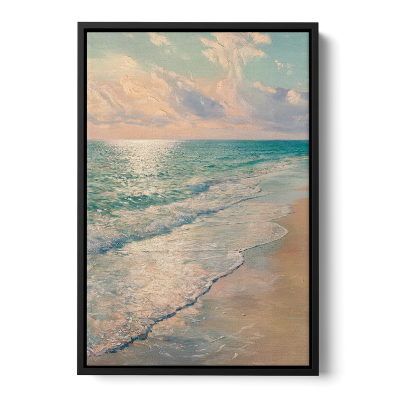 La Jolla Ocean Breeze Front - Black Canvas Wall Art