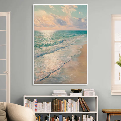 La Jolla Ocean Breeze Living Room - White Canvas Wall Art