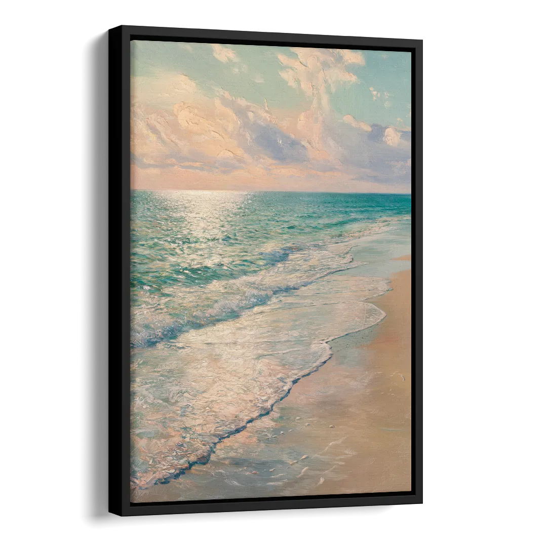 La Jolla Ocean Breeze Side - Black Canvas Wall Art