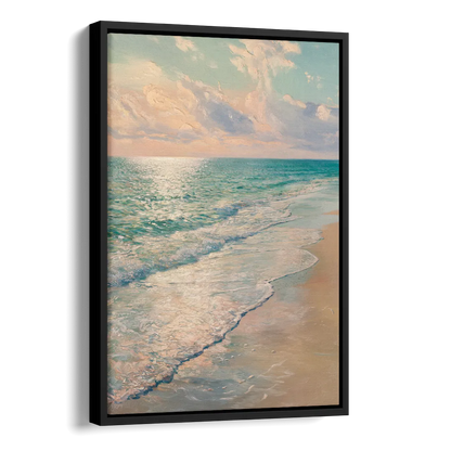 La Jolla Ocean Breeze Side - Black Canvas Wall Art