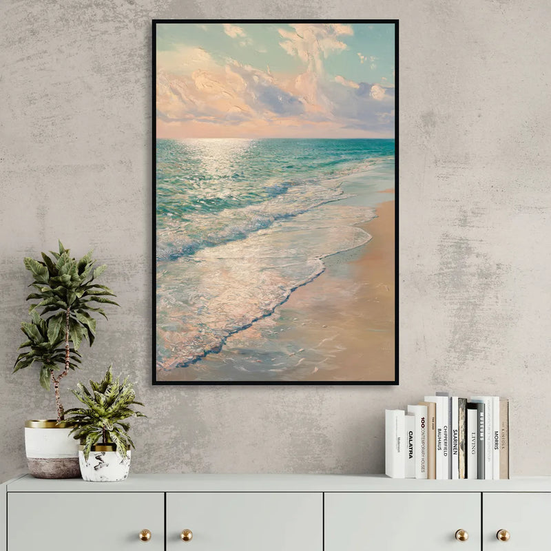 La Jolla Ocean Breeze Living Room - Black Canvas Wall Art