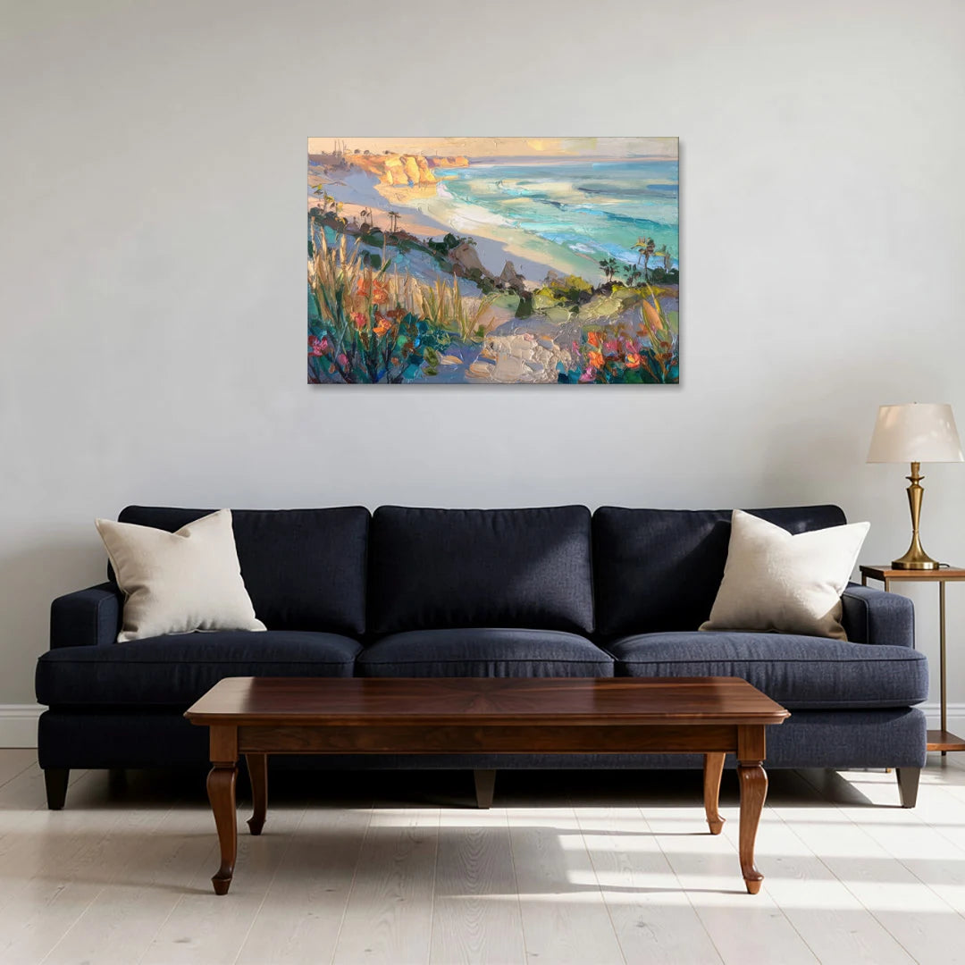 La Jolla Pacific Blues - Canvas Wall Art - Sofa - 36x24
