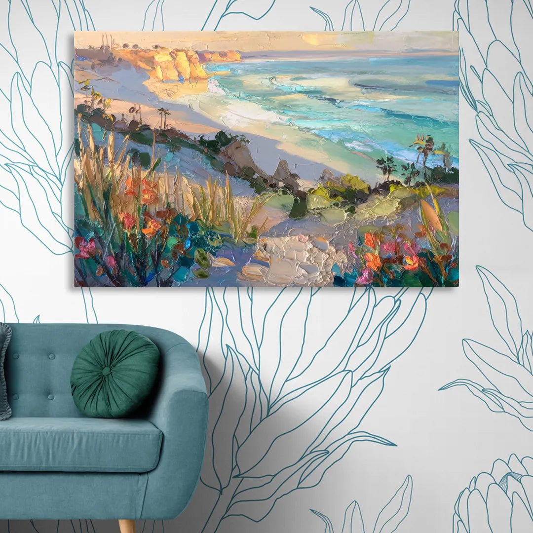 La Jolla Pacific Blues Sitting Room - Canvas Wall Art