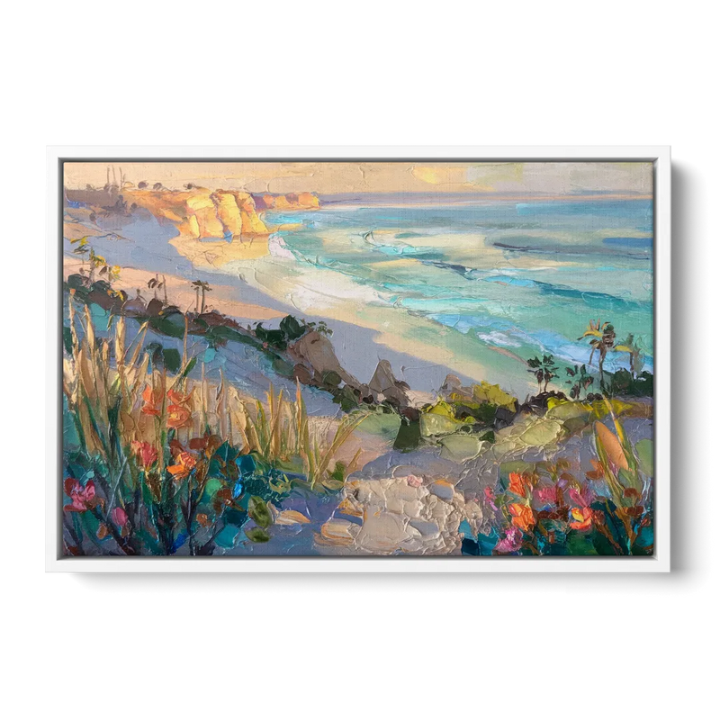 La Jolla Pacific Blues Front - White Canvas Wall Art