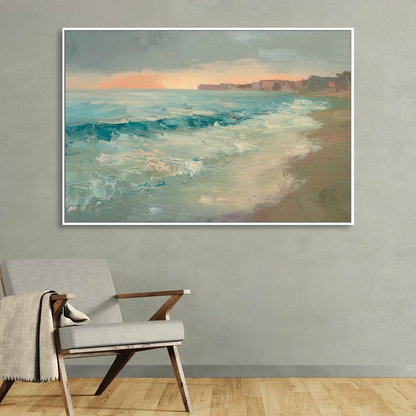 La Jolla Seaside Charm Sitting Room - White Canvas Wall Art