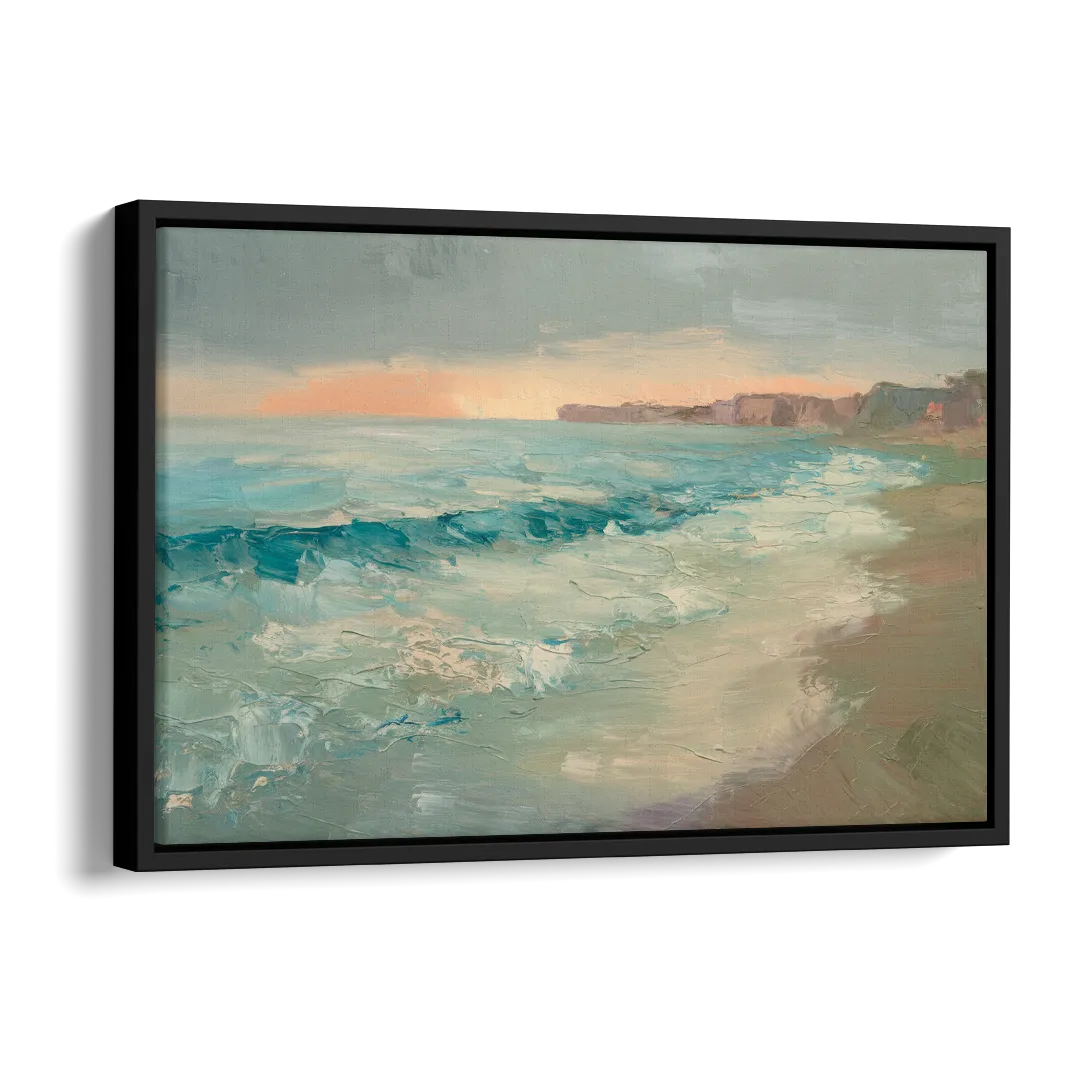 La Jolla Seaside Charm Side - Black Canvas Wall Art