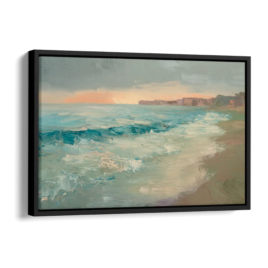 La Jolla Seaside Charm Side - Black Canvas Wall Art