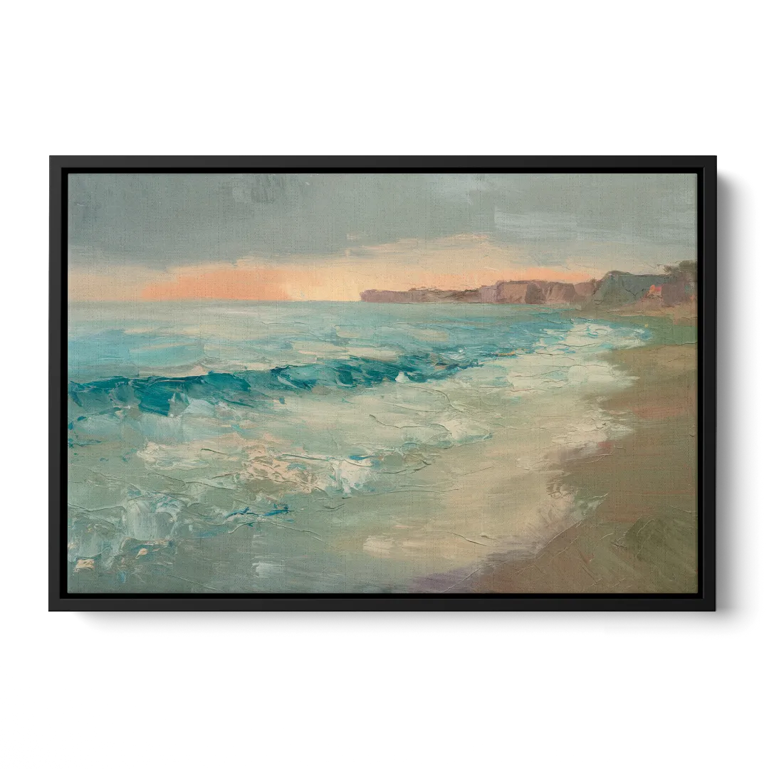 La Jolla Seaside Charm Front - Black Canvas Wall Art