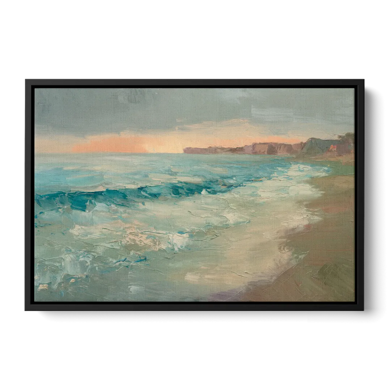 La Jolla Seaside Charm Front - Black Canvas Wall Art