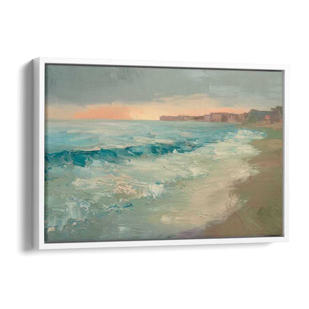 La Jolla Seaside Charm Side - White Canvas Wall Art