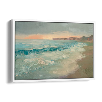 La Jolla Seaside Charm Side - White Canvas Wall Art