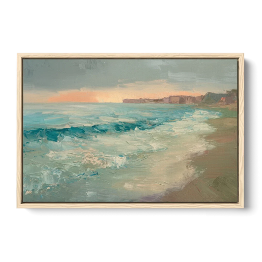 La Jolla Seaside Charm - Oak Framed Canvas Wall Art - Front