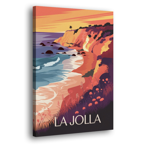 La Jolla Sunset Views - Canvas Wall Art - Side