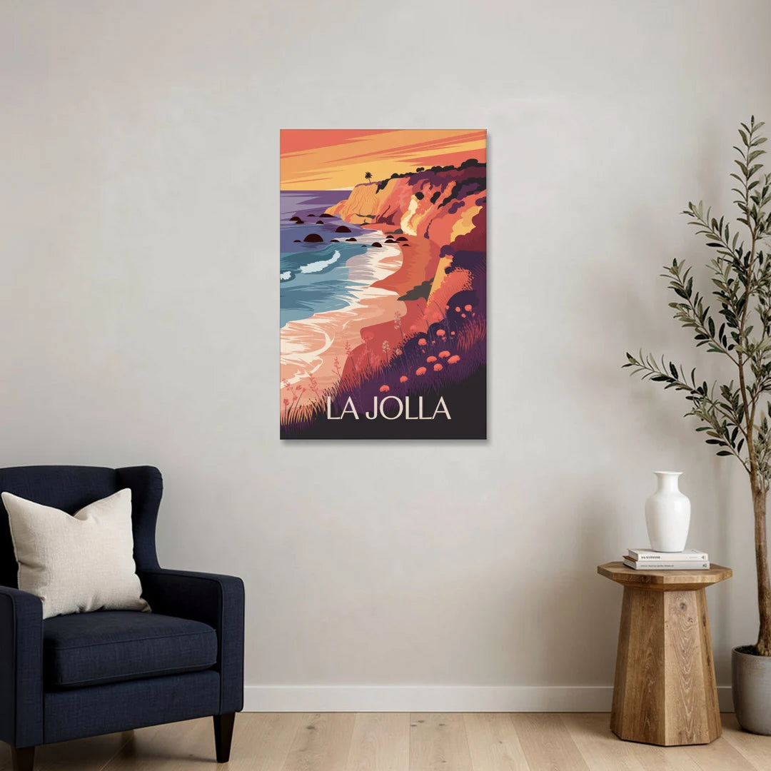 La Jolla Sunset Views - Canvas Wall Art - Sofa - 24x36