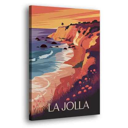 La Jolla Sunset Views Side - Canvas Wall Art