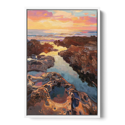 La Jolla Tidepools Front - White Canvas Wall Art