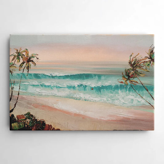 La Jolla Waves And Palms - Canvas Wall Art