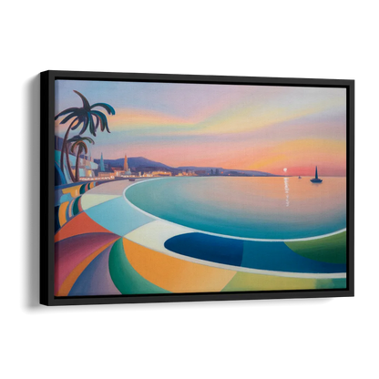 La Paz Malecón Sunset Side - Black Canvas Wall Art