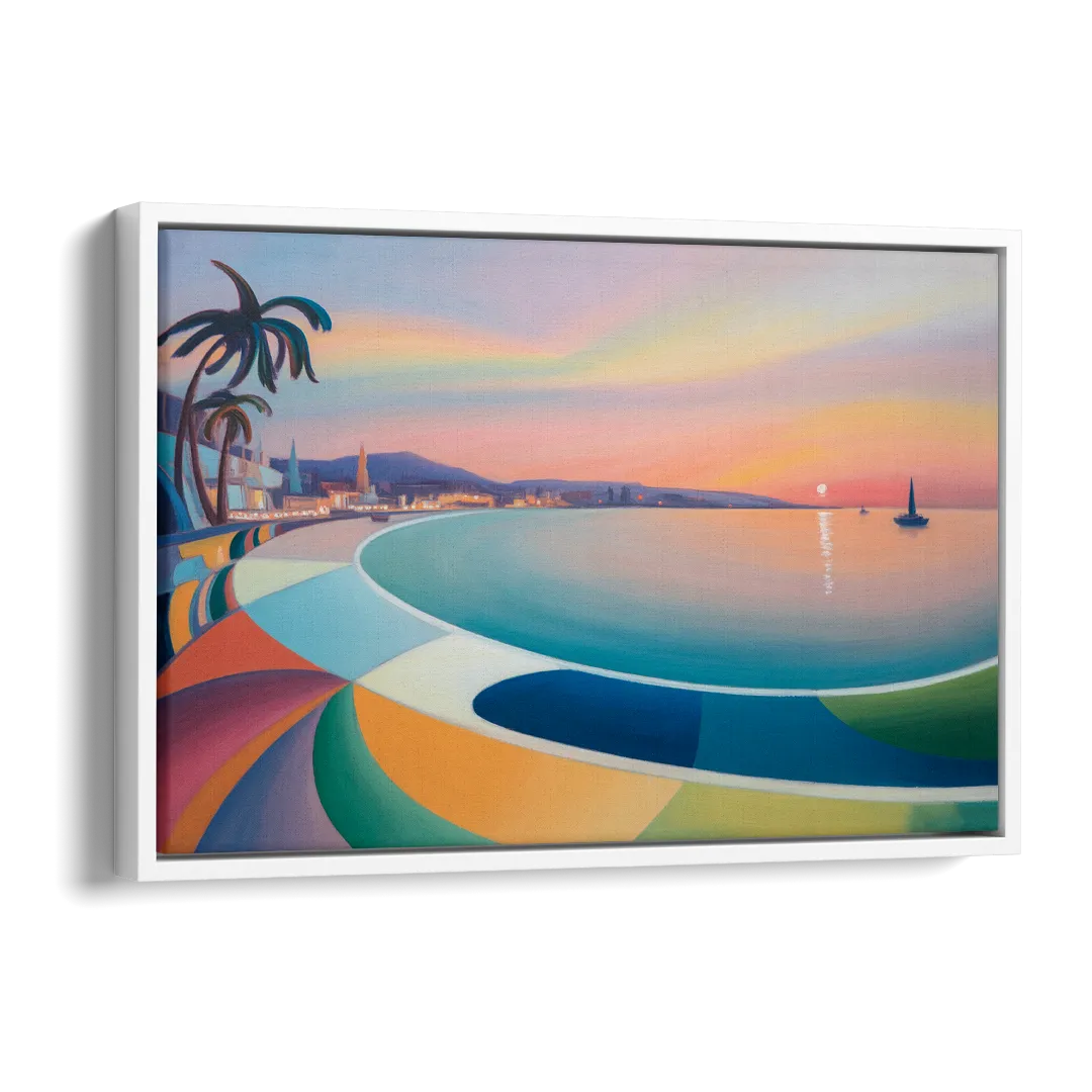 La Paz Malecón Sunset Side - White Canvas Wall Art