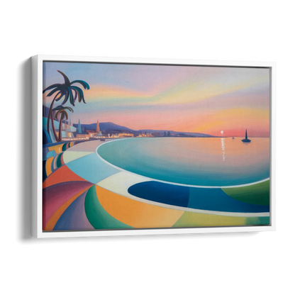La Paz Malecón Sunset Side - White Canvas Wall Art