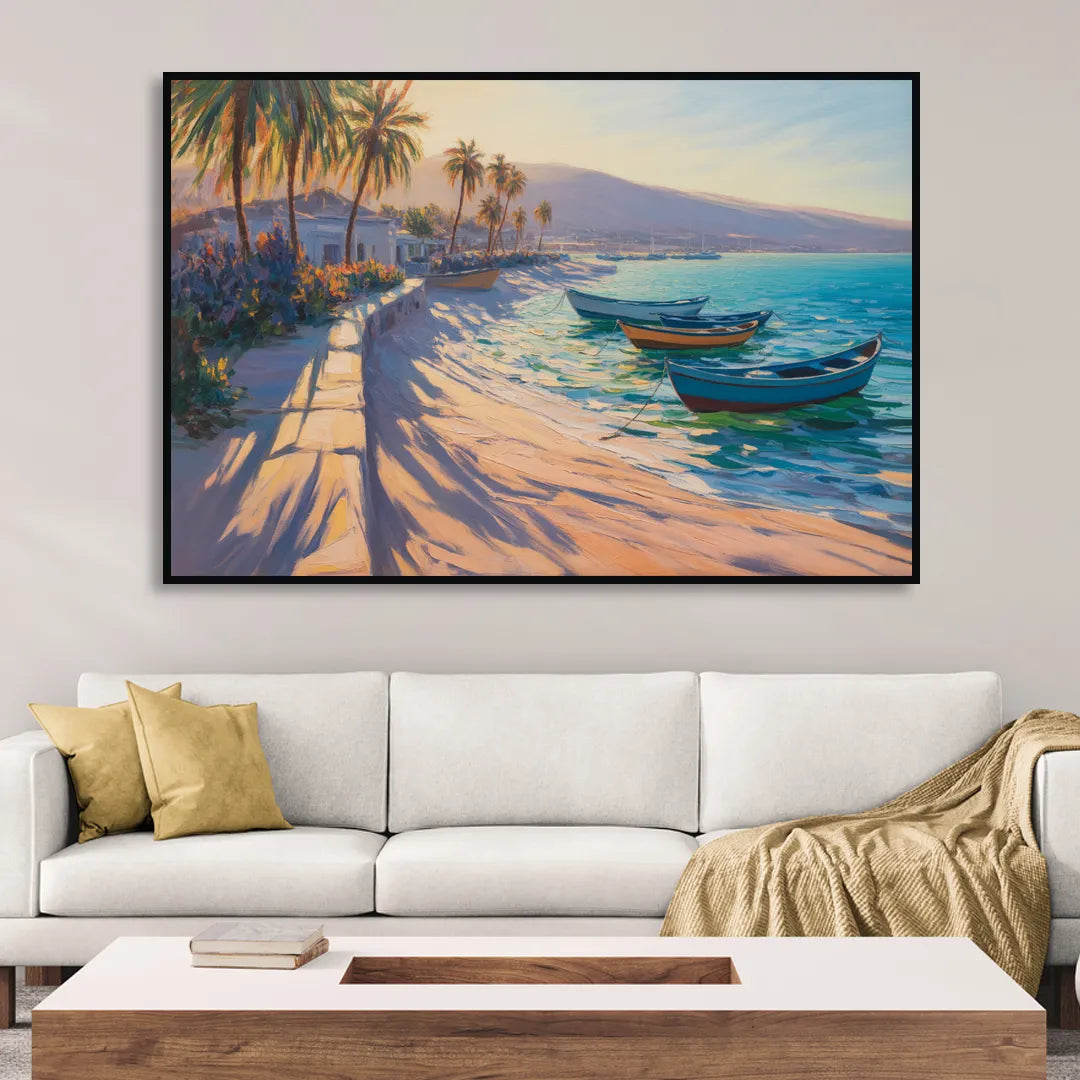 La Paz Palm Coast Sitting Room - Black Canvas Wall Art