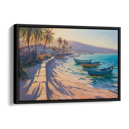 La Paz Palm Coast Side - Black Canvas Wall Art