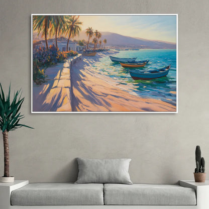 La Paz Palm Coast Sitting Room - White Canvas Wall Art