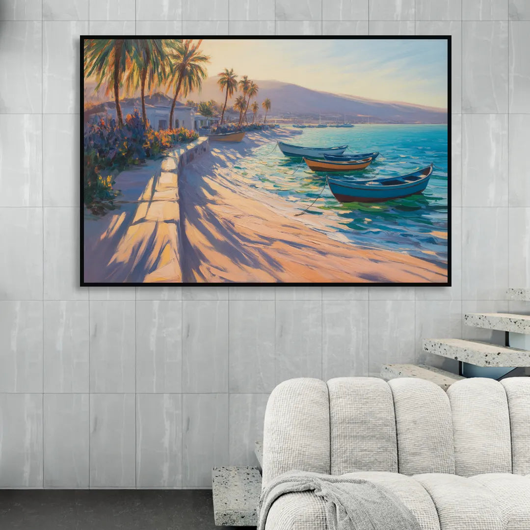La Paz Palm Coast Living Room - Black Canvas Wall Art