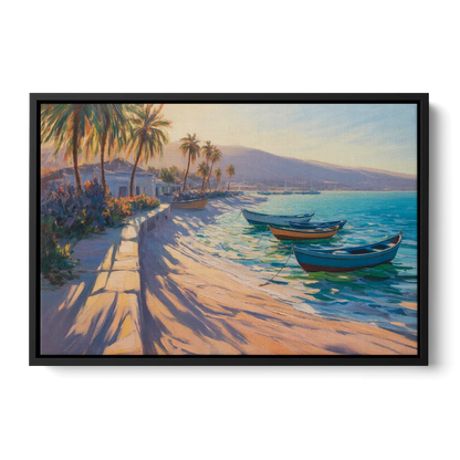 La Paz Palm Coast Front - Black Canvas Wall Art