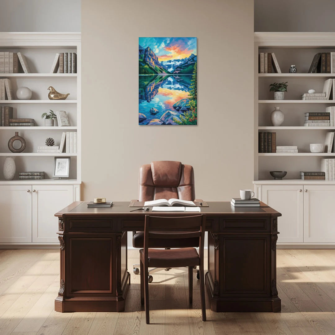 Lake Louise Reflections - Canvas Wall Art - Office - 24x36