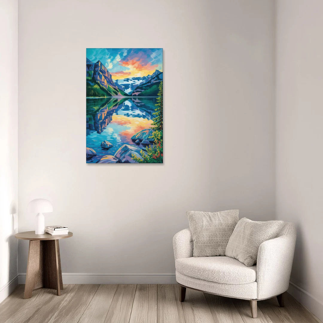 Lake Louise Reflections - Canvas Wall Art - Sofa - 24x36