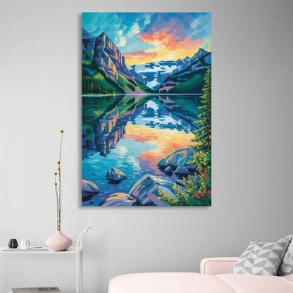 Lake Louise Reflections Sitting Room - Canvas Wall Art