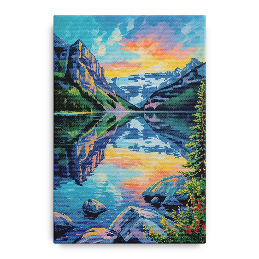 Lake Louise Reflections Front - Canvas Wall Art