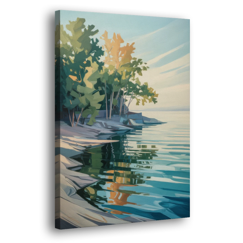 Lake Ontario Reflections - Canvas Wall Art - Side