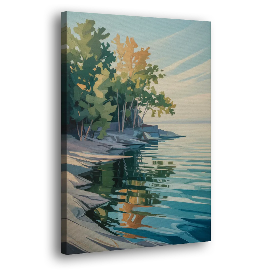 Lake Ontario Reflections Side - Canvas Wall Art