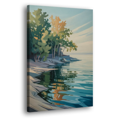 Lake Ontario Reflections Side - Canvas Wall Art