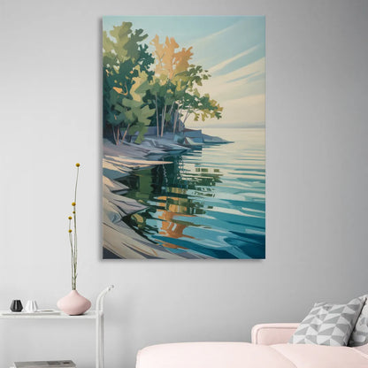Lake Ontario Reflections Living Room - Canvas Wall Art