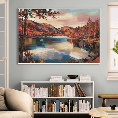 Lake Placid Adirondack Serenity Living Room - White Canvas Wall Art
