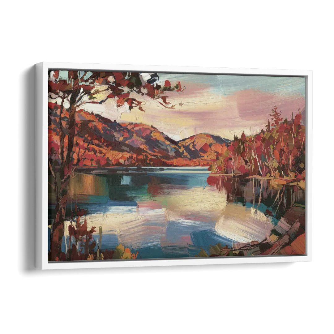 Lake Placid Adirondack Serenity Side - White Canvas Wall Art