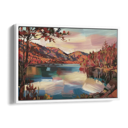 Lake Placid Adirondack Serenity Side - White Canvas Wall Art