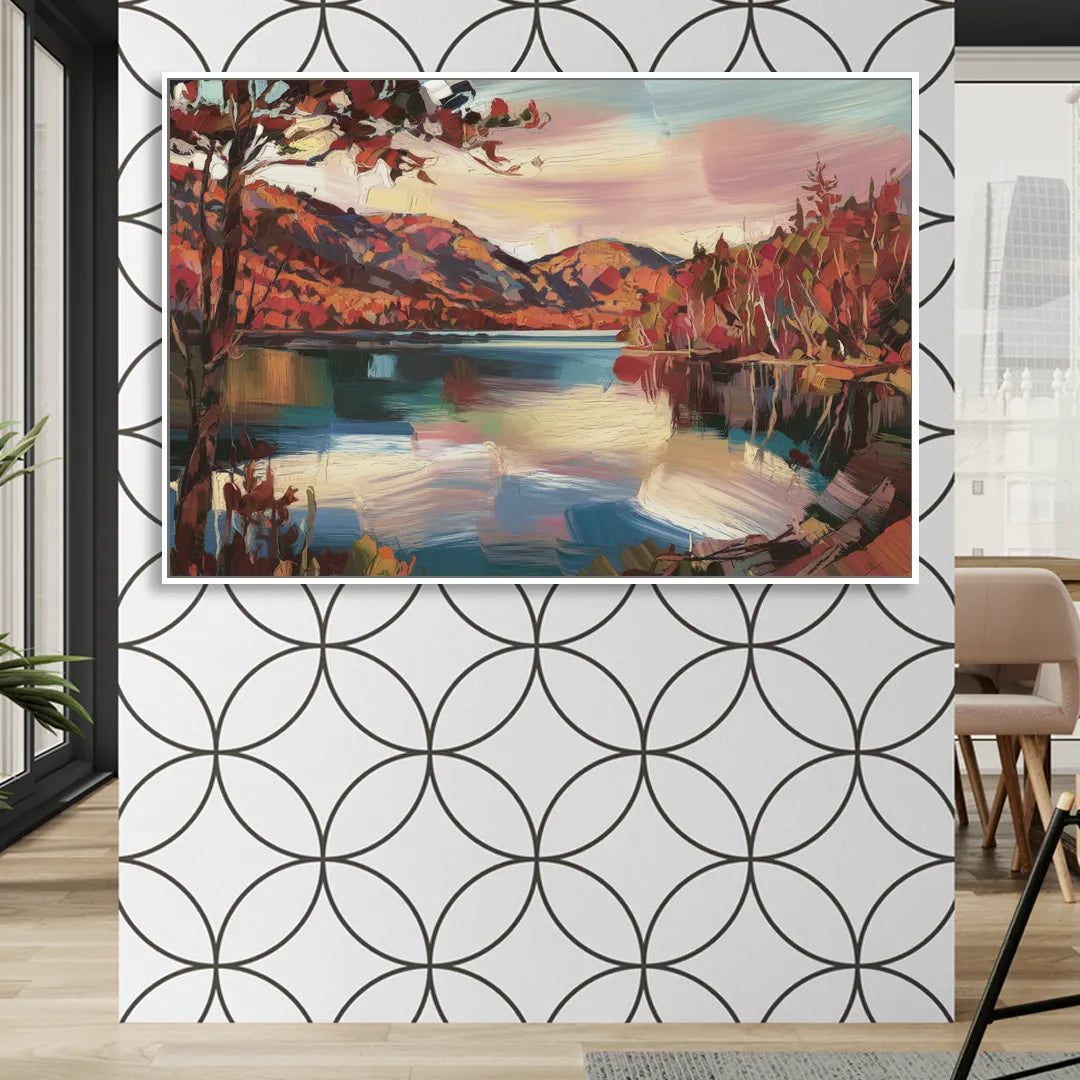 Lake Placid Adirondack Serenity Sitting Room - White Canvas Wall Art