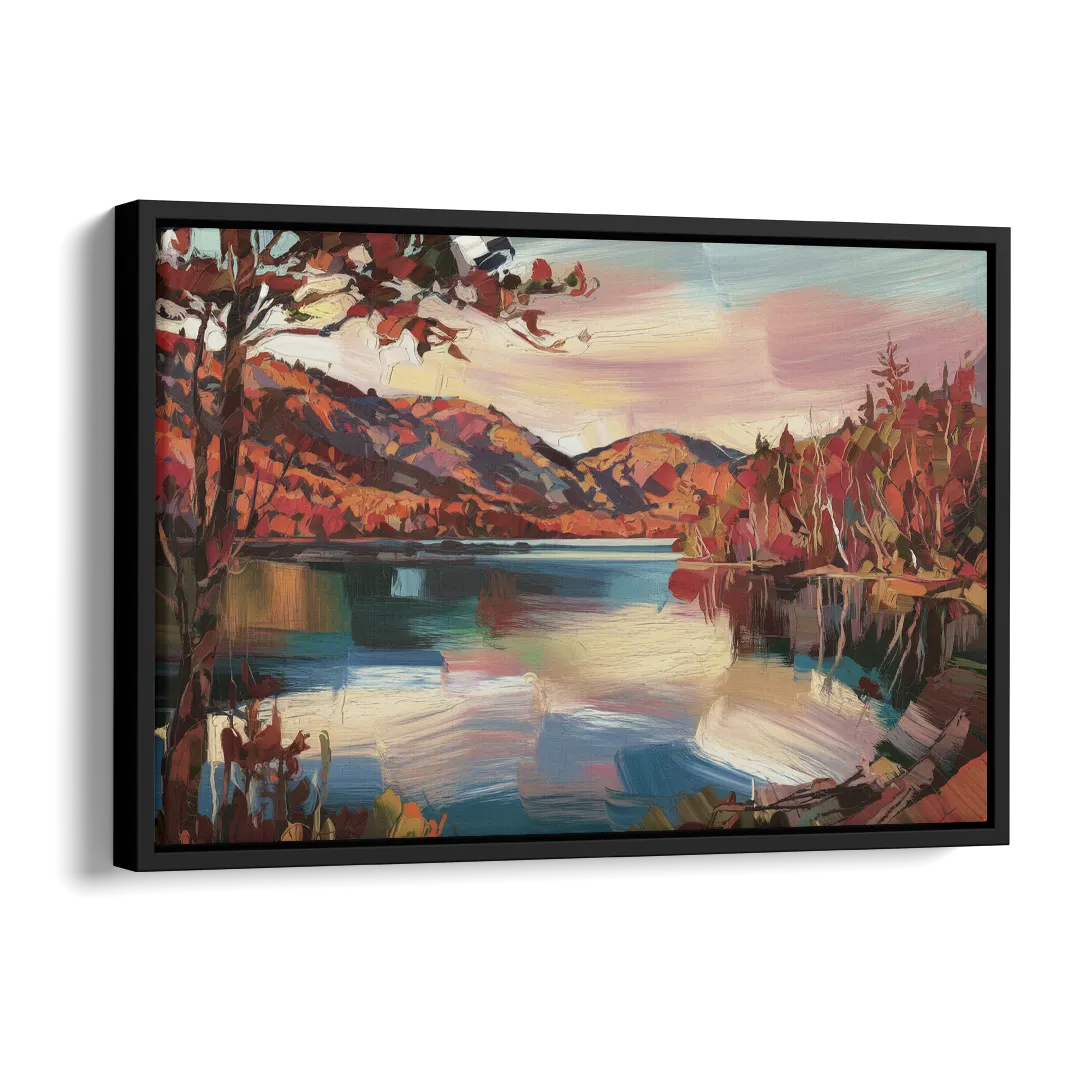 Lake Placid Adirondack Serenity Side - Black Canvas Wall Art