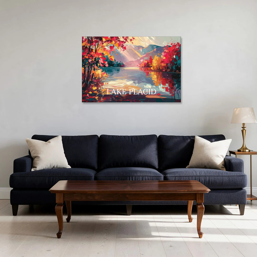 Lake Placid Autumn Splendor - Canvas Wall Art - Sofa - 36x24