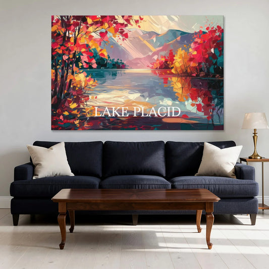 Lake Placid Autumn Splendor - Canvas Wall Art - Sofa - 60x40