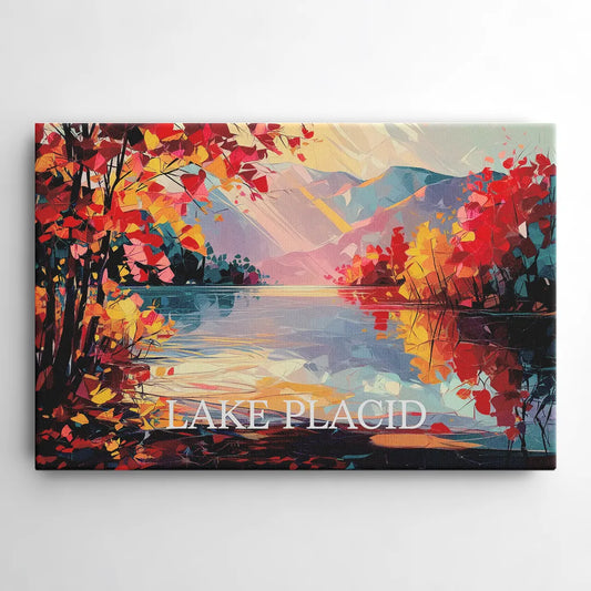 Lake Placid Autumn Splendor - Canvas Wall Art