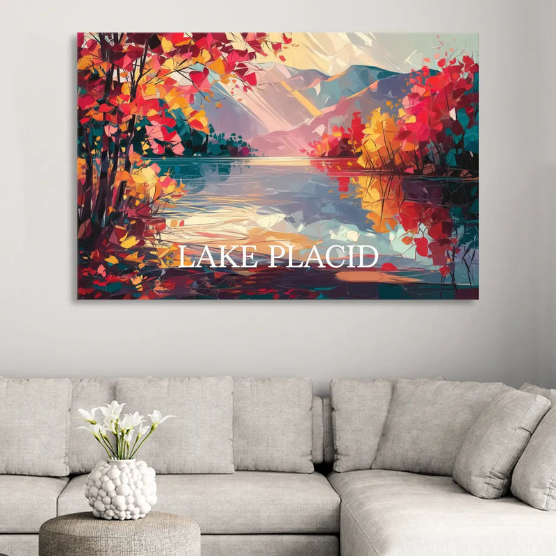 Lake Placid Autumn Splendor Living Room - Canvas Wall Art