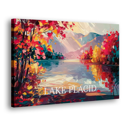 Lake Placid Autumn Splendor Side - Canvas Wall Art